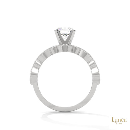 1.60 Ct. Round Lab Diamond Marquise Engagement Ring