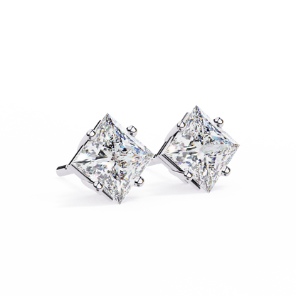 2.39 CTW Princess-Cut Lab-Grown Diamond Stud Earrings in 14K Gold