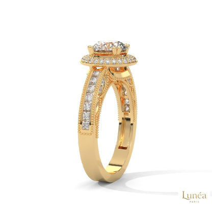 1.70 Ct. Round Halo Lab Diamond Engagement Ring