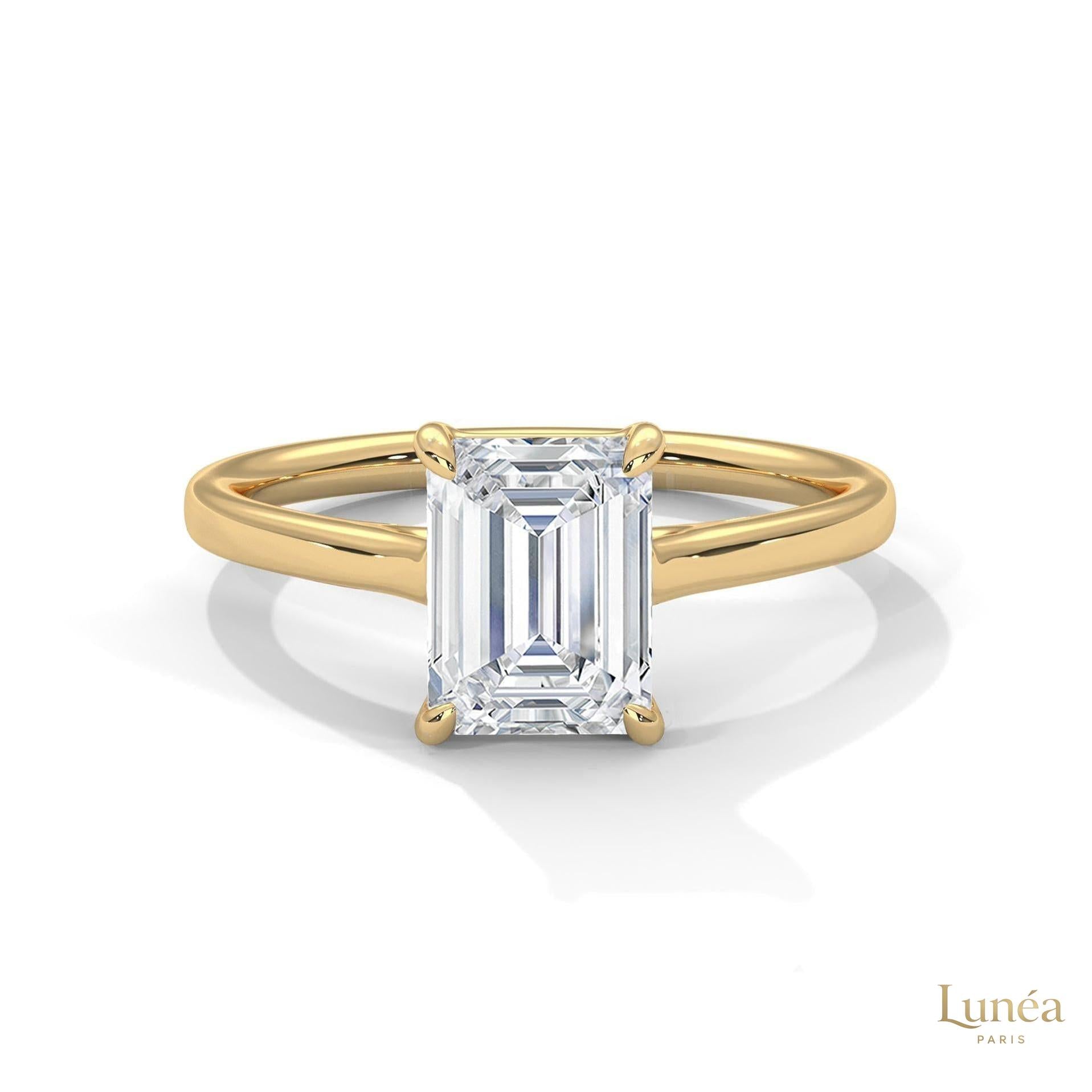 1.75 Ct. Emerald-Cut Solitaire Lab Diamond Ring