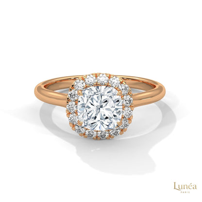 1.80 Ct. Cushion Halo Lab Diamond Engagement Ring