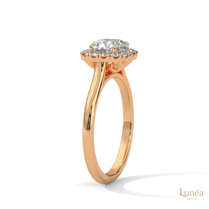 1.80 Ct. Cushion Halo Lab Diamond Engagement Ring