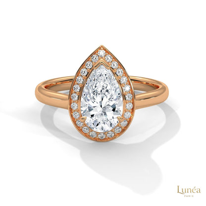 1.85 Ct. Pear Halo Diamond Engagement Ring