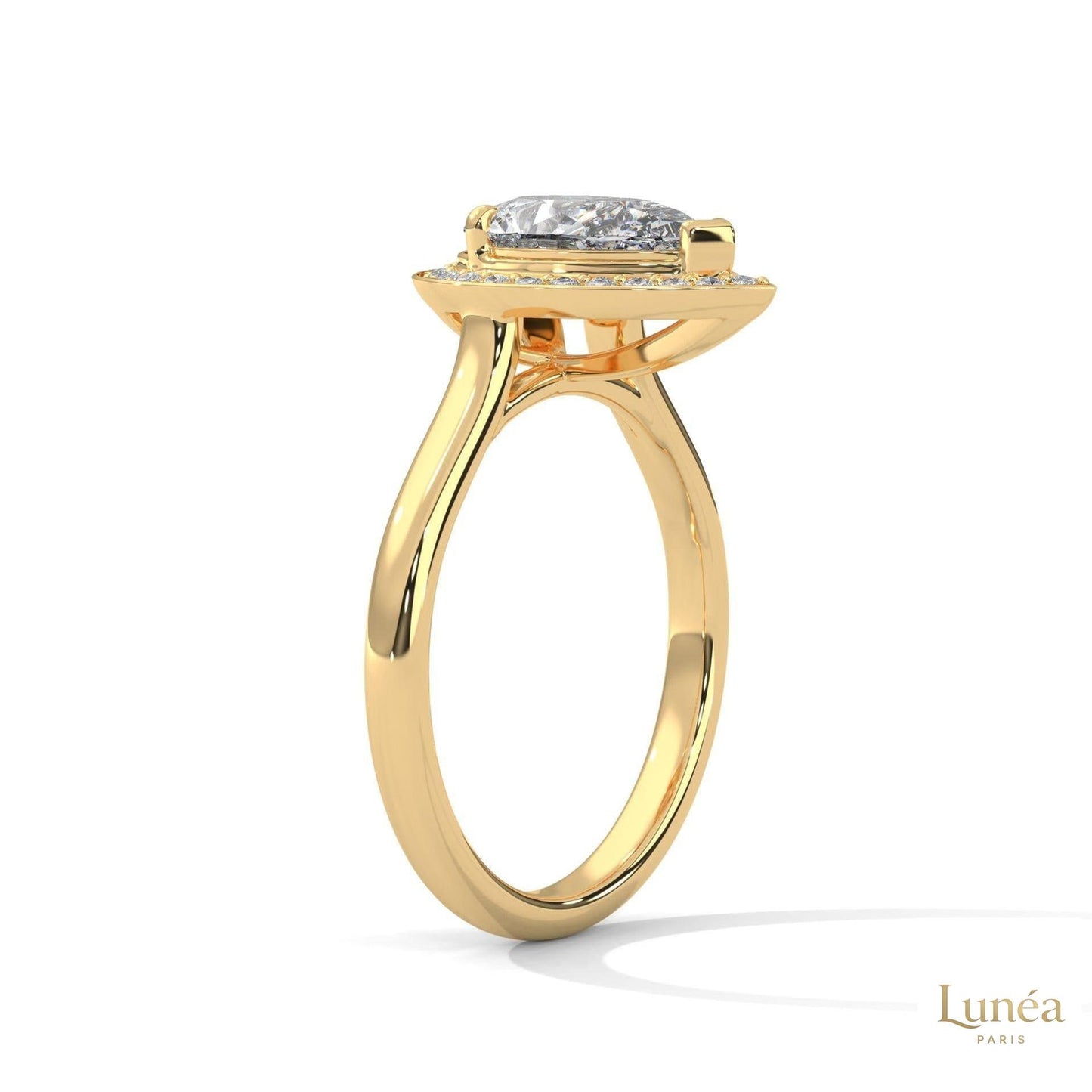 1.85 Ct. Pear Halo Diamond Engagement Ring