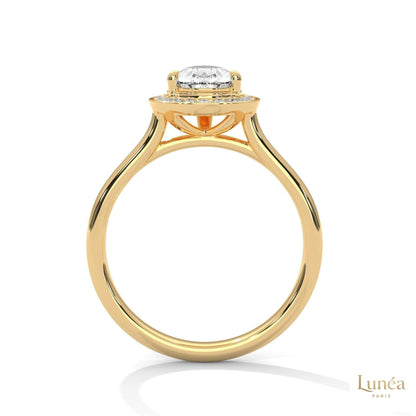 1.85 Ct. Pear Halo Diamond Engagement Ring