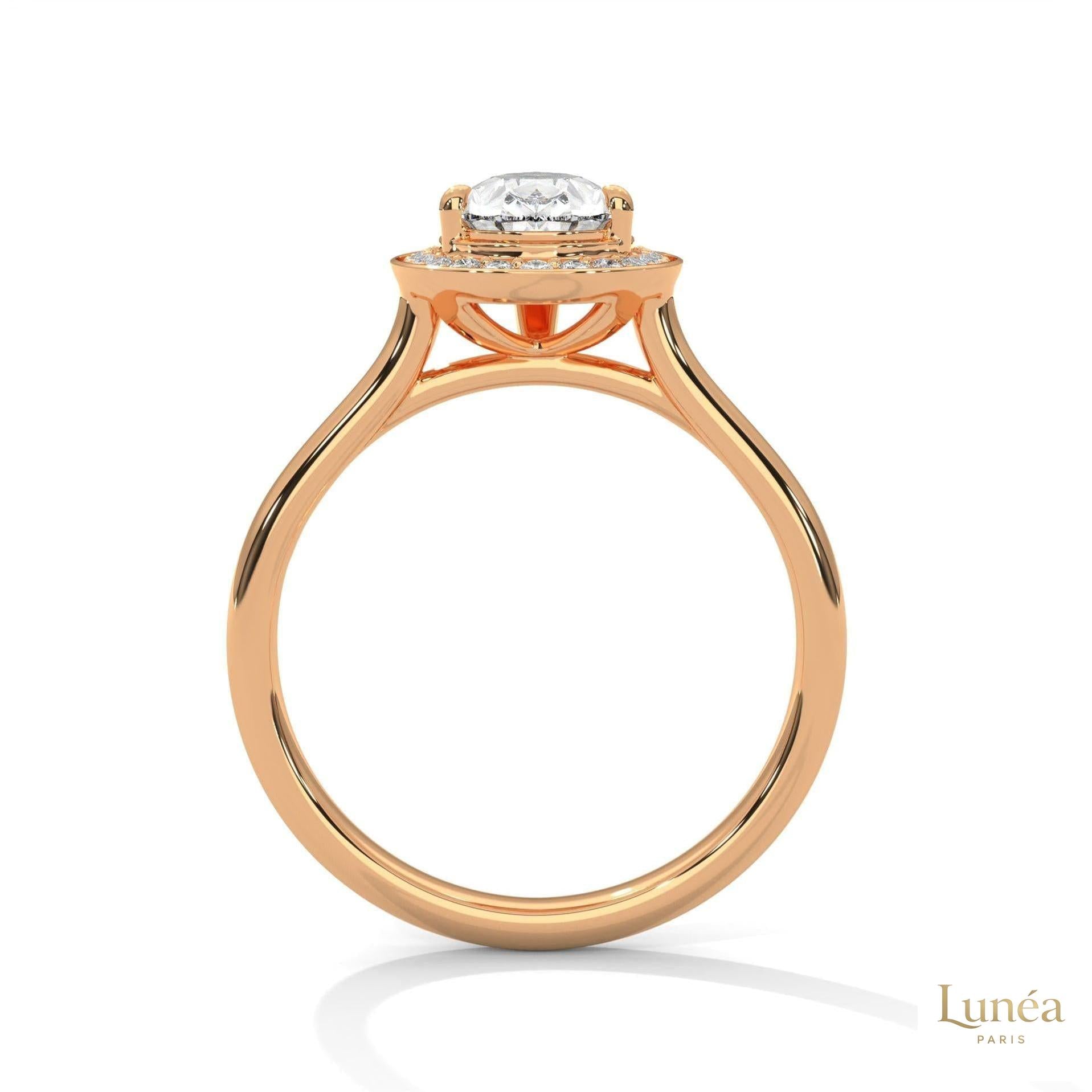 1.85 Ct. Pear Halo Diamond Engagement Ring