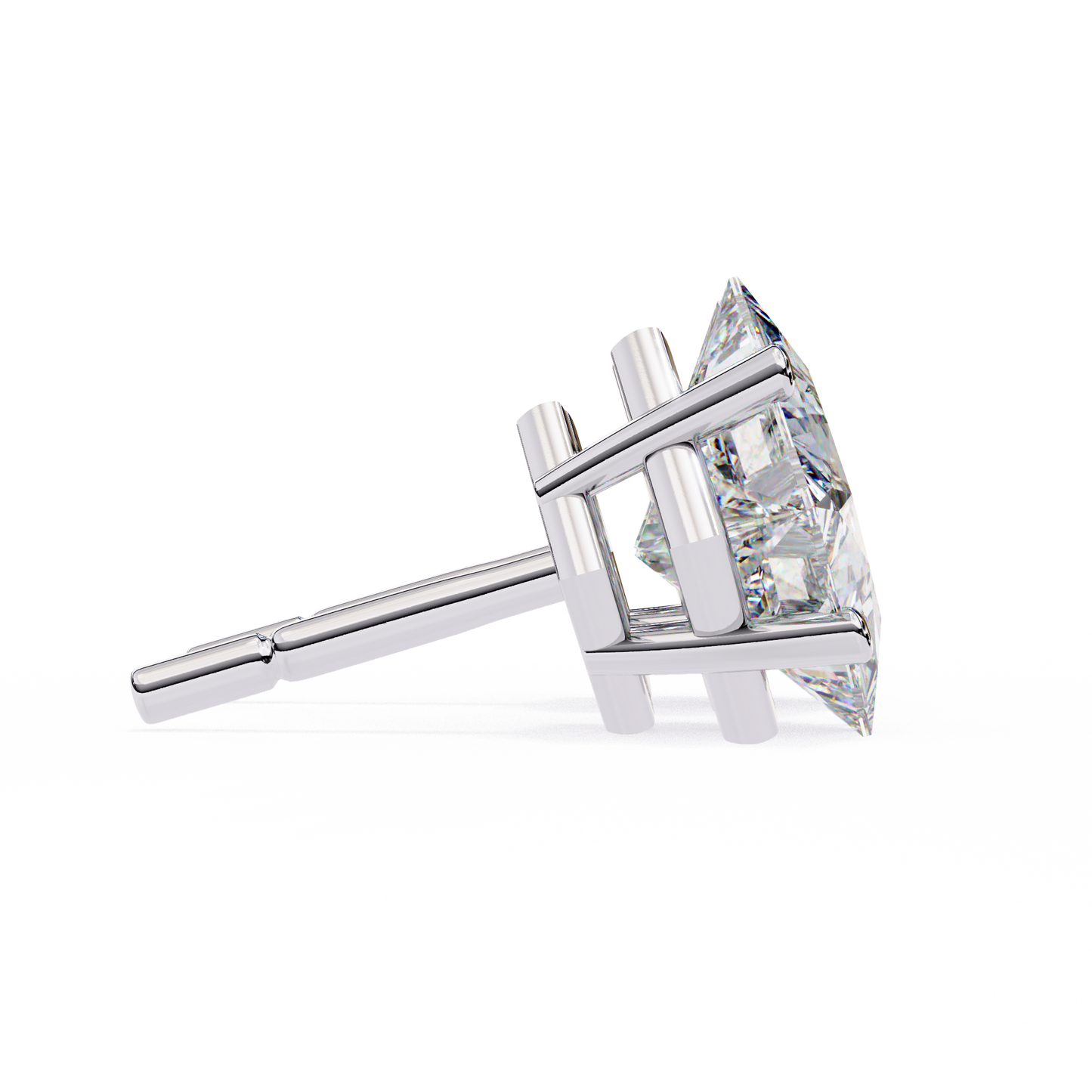 2.39 CTW Princess-Cut Lab-Grown Diamond Stud Earrings in 14K Gold