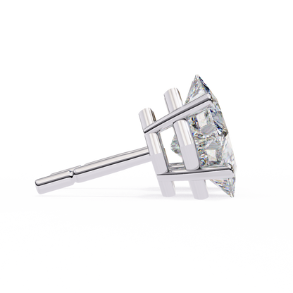 2.39 CTW Princess-Cut Lab-Grown Diamond Stud Earrings in 14K Gold
