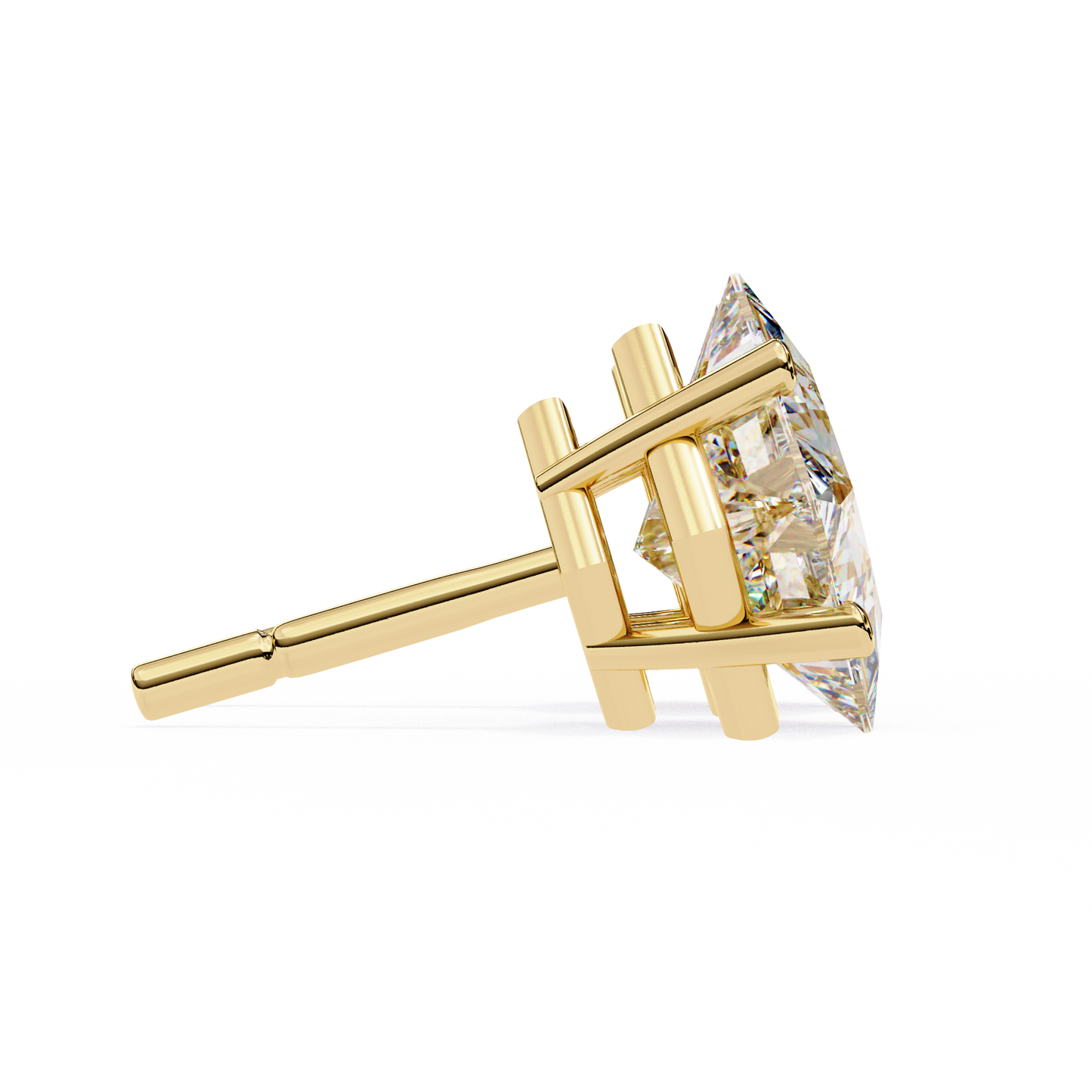 2.39 CTW Princess-Cut Lab-Grown Diamond Stud Earrings in 14K Gold