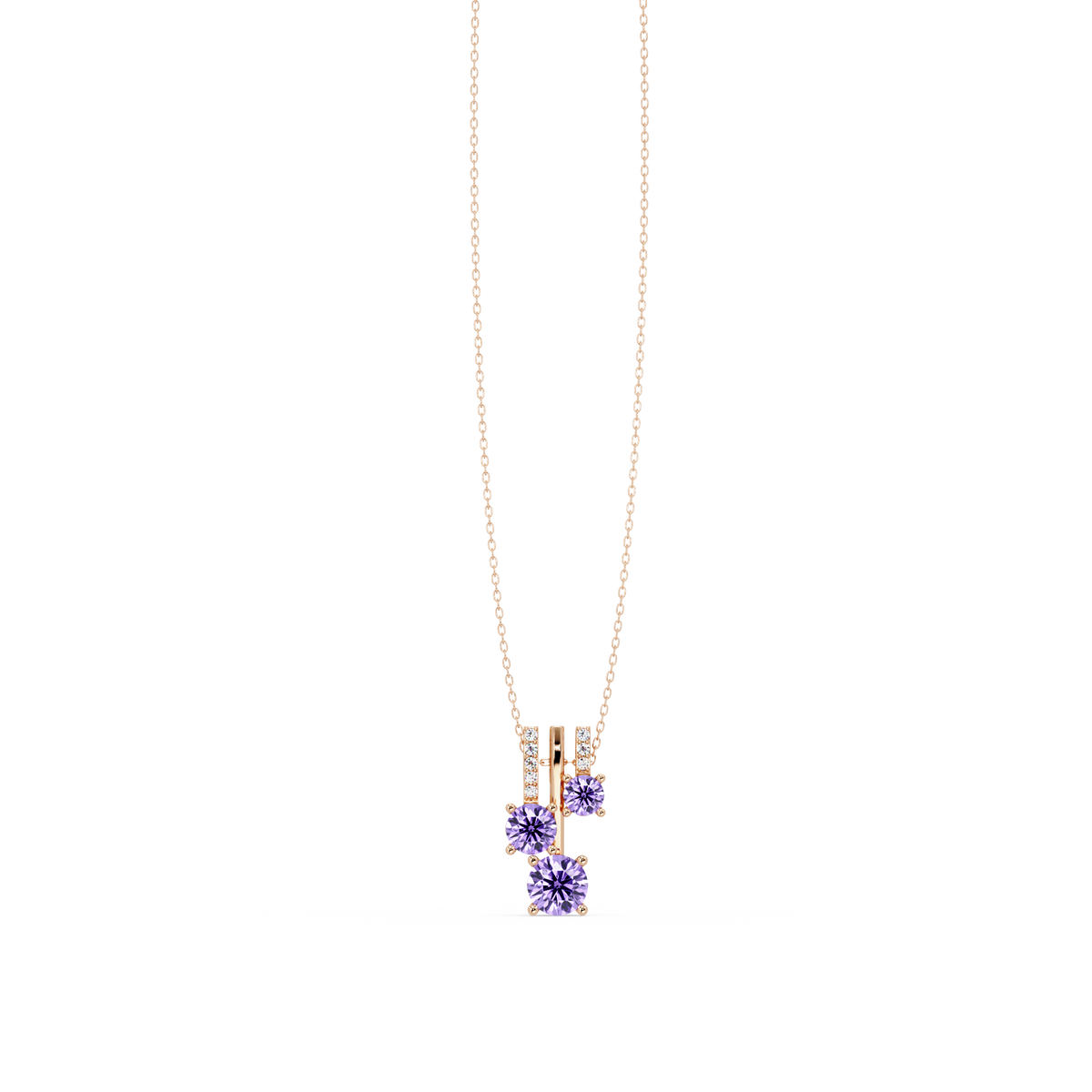 Amethyst Purple - 14K Rose Gold