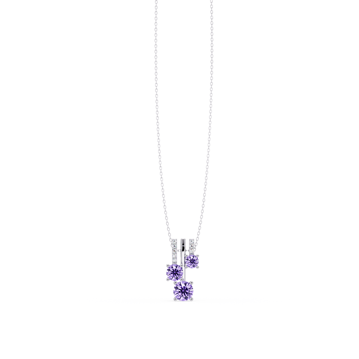 Amethyst Purple - 14K White Gold
