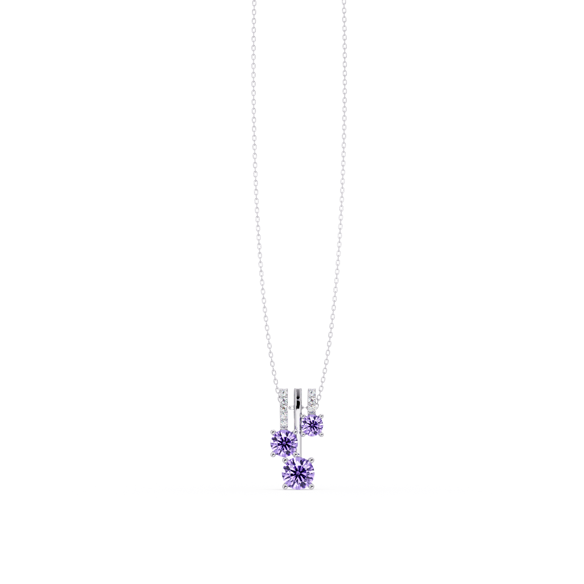 Amethyst Purple - 14K White Gold