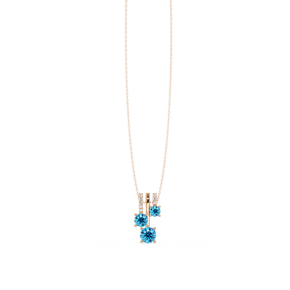 Aquamarine Blue - 14K Rose Gold