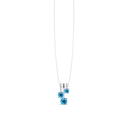 Aquamarine Blue - 14K White Gold