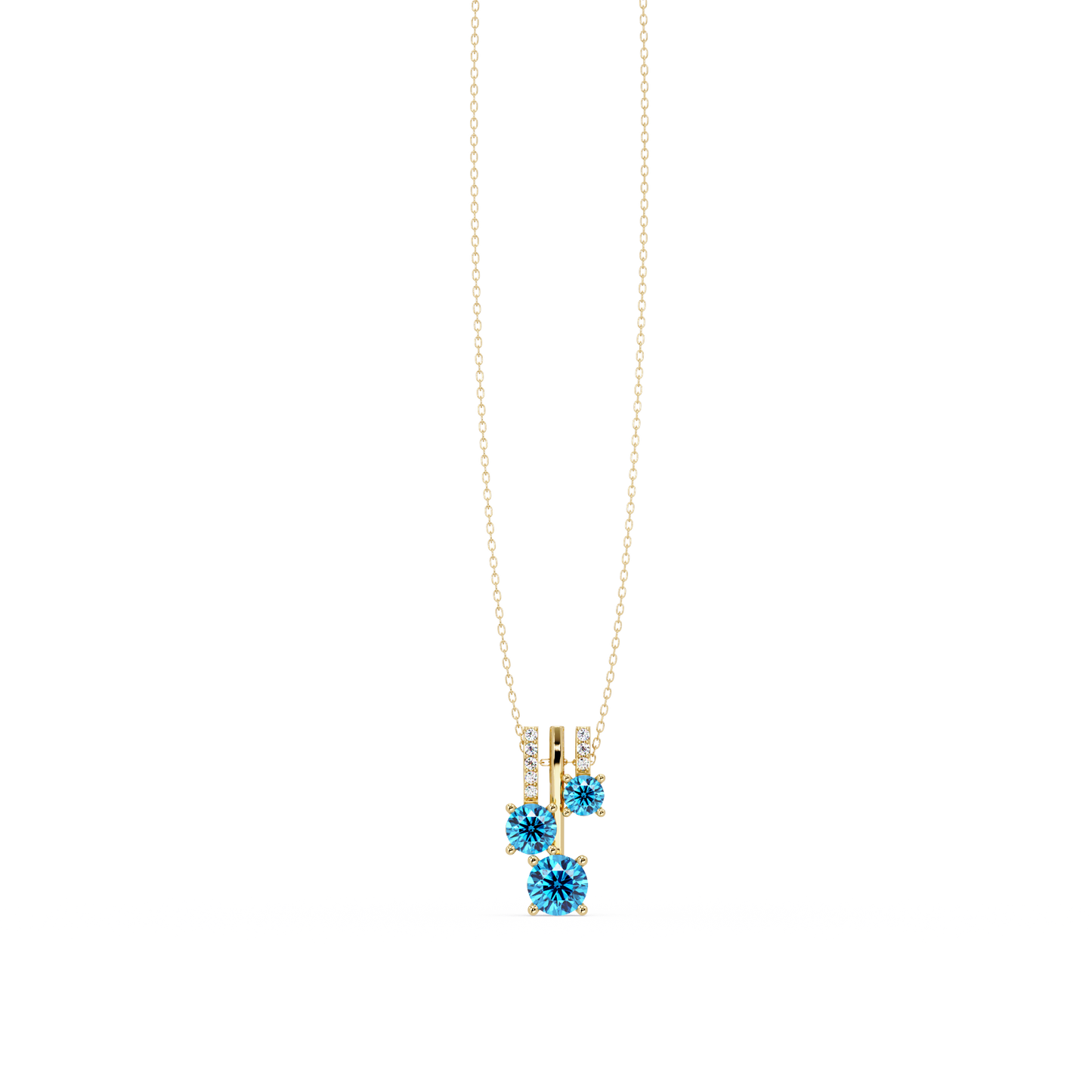 Aquamarine Blue - 14K Yellow Gold