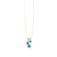 Aquamarine Blue - 14K Yellow Gold