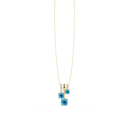 Aquamarine Blue - 14K Yellow Gold