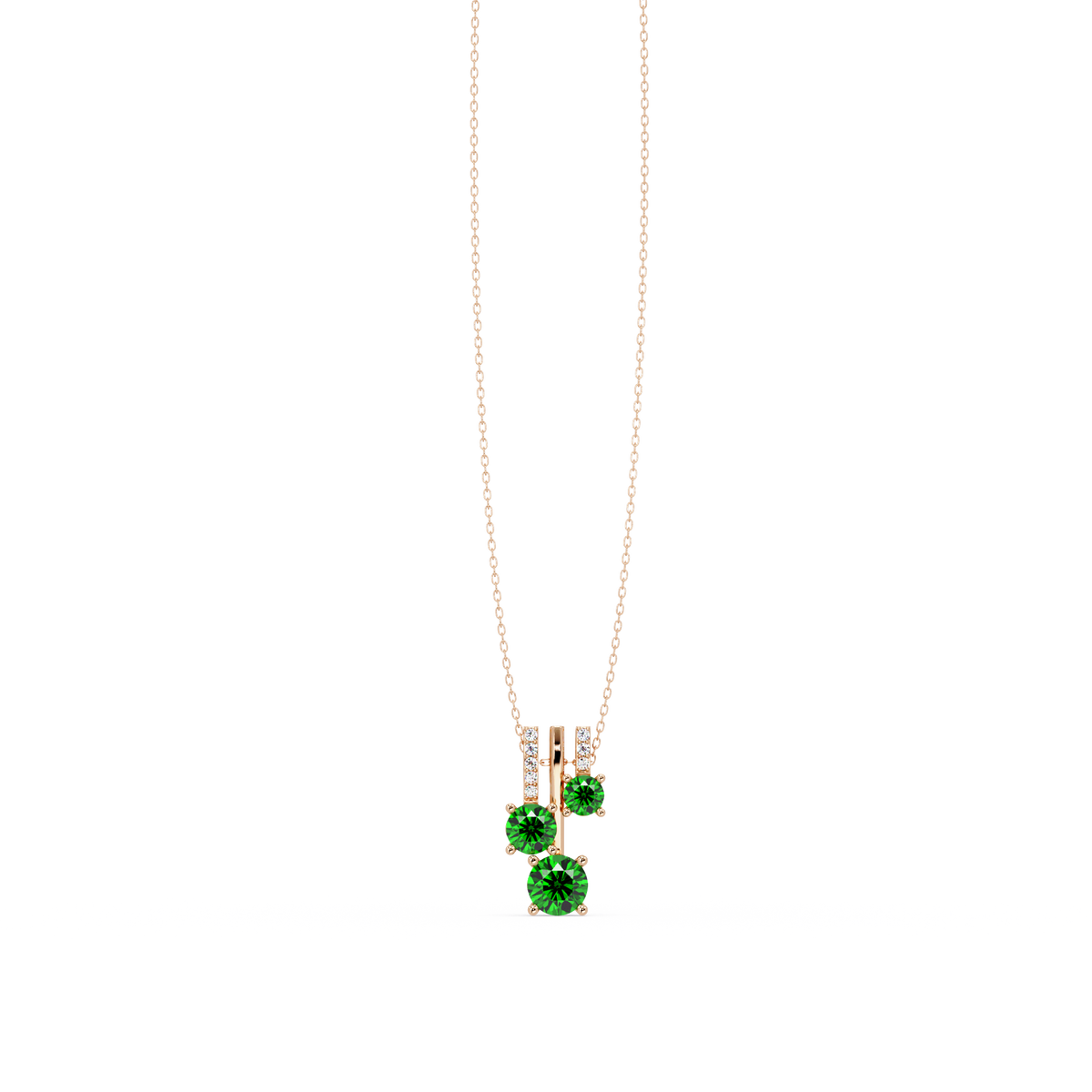 Emerald Green - 14K Rose Gold