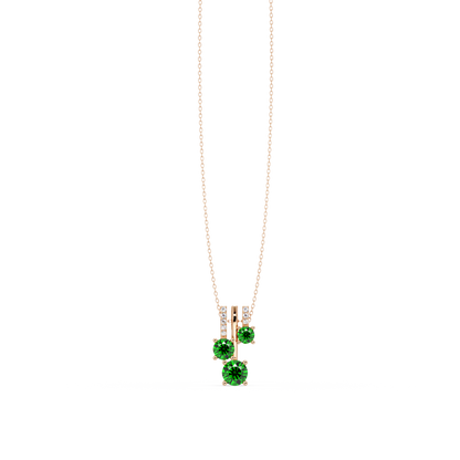 Emerald Green - 14K Rose Gold