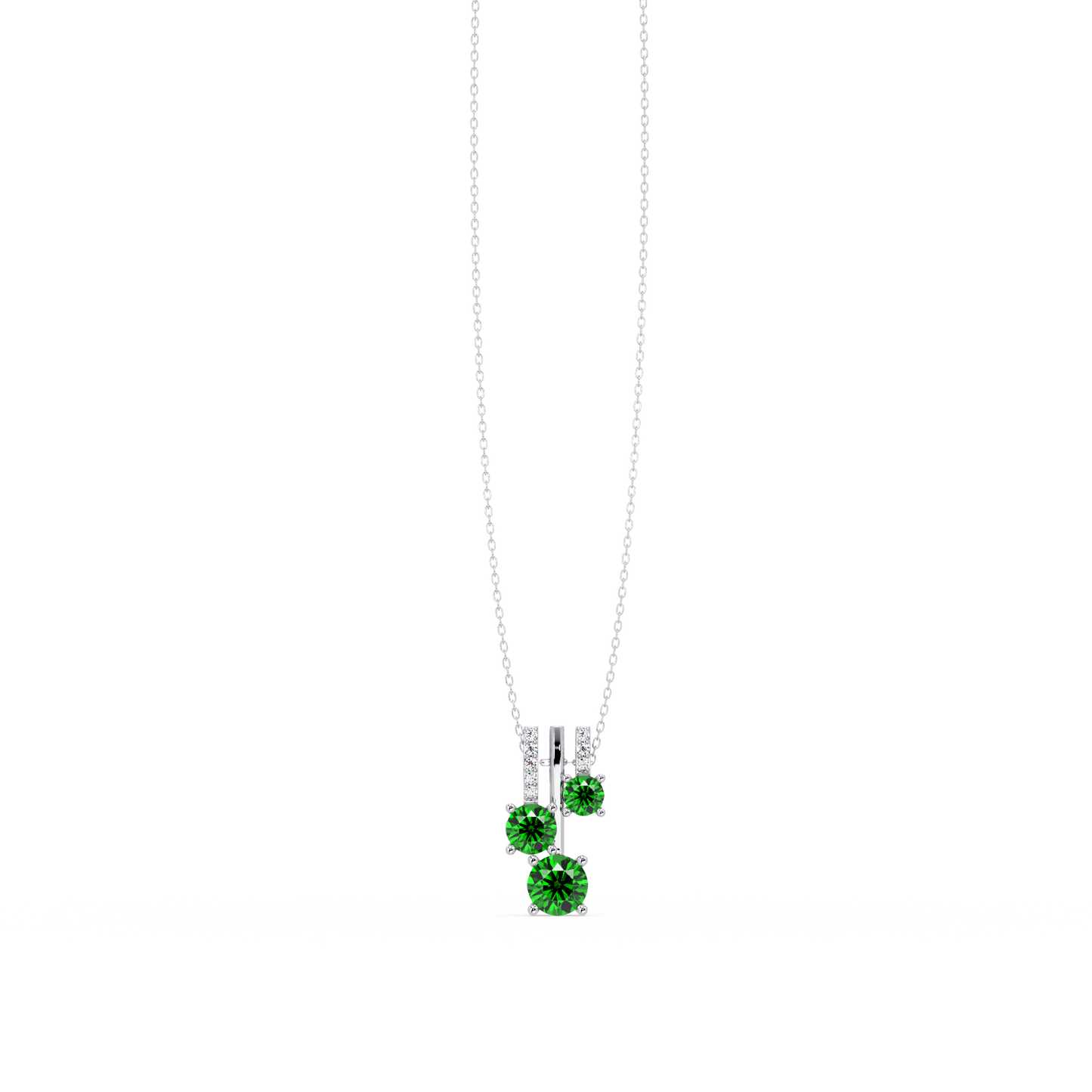 Emerald Green - 14K White Gold
