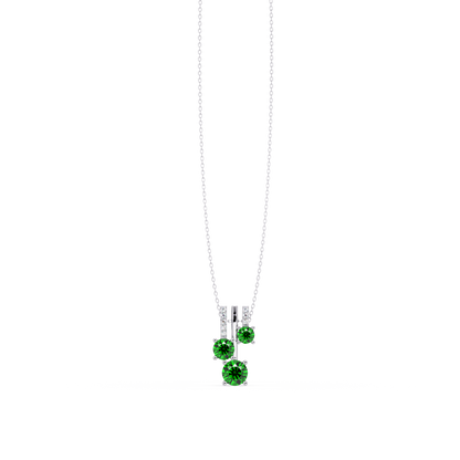 Emerald Green - 14K White Gold