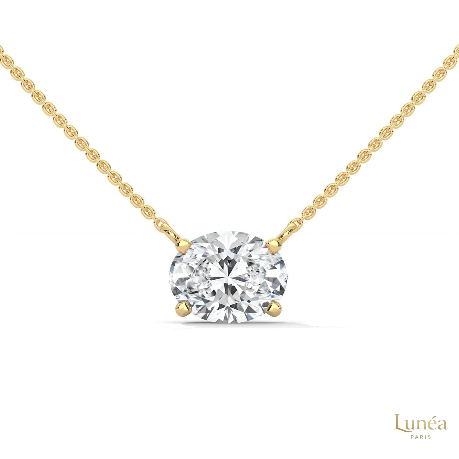 2 CT. Floating Oval Lab Diamond Pendant