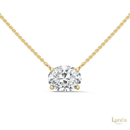 2 CT. Floating Oval Lab Diamond Pendant