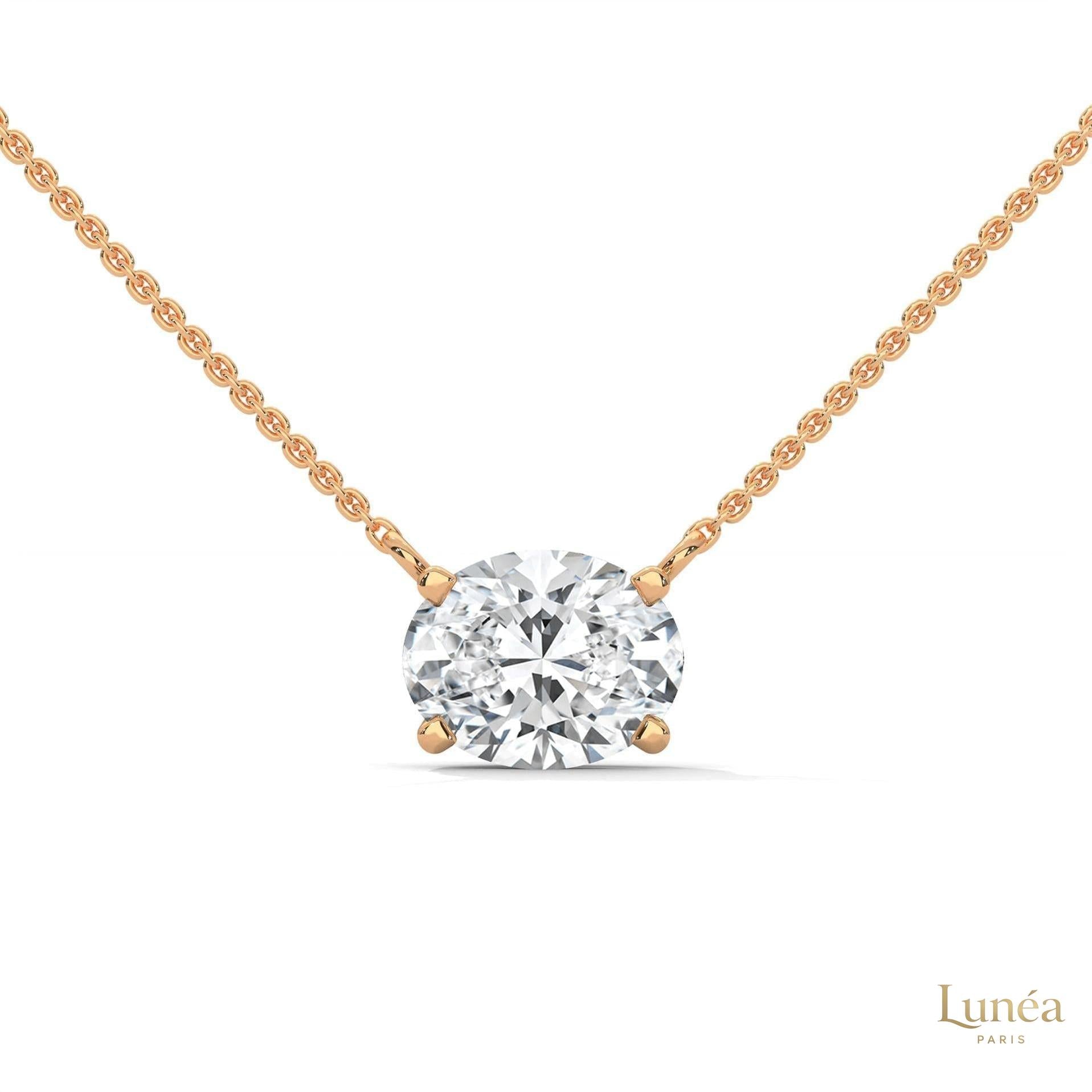 2 CT. Floating Oval Lab Diamond Pendant
