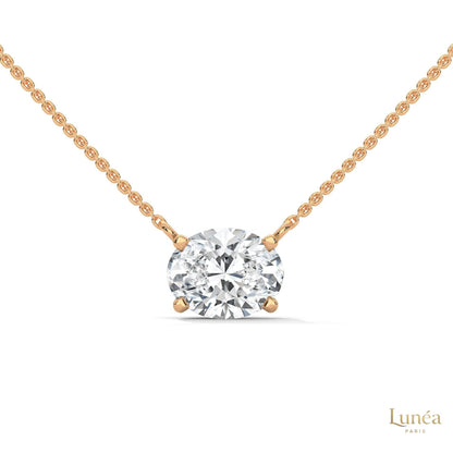 2 CT. Floating Oval Lab Diamond Pendant