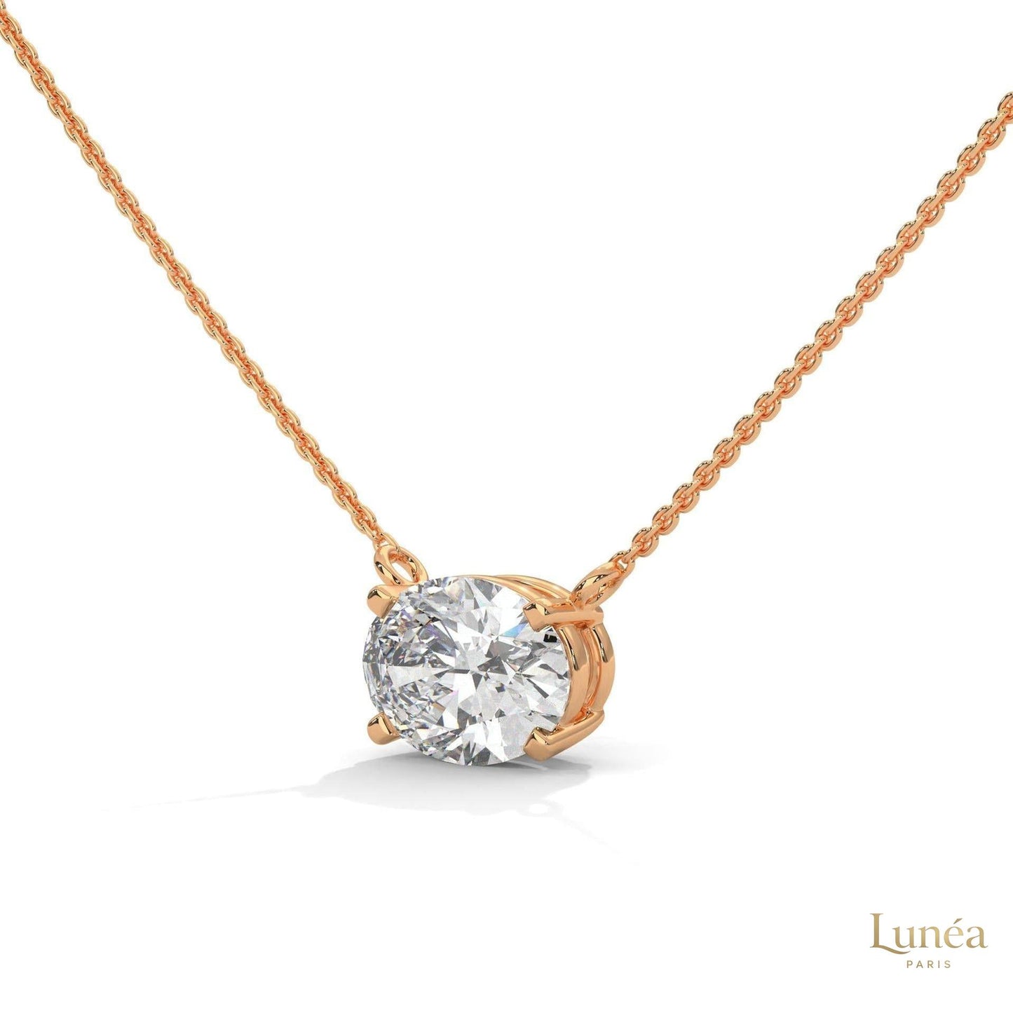 2 CT. Floating Oval Lab Diamond Pendant
