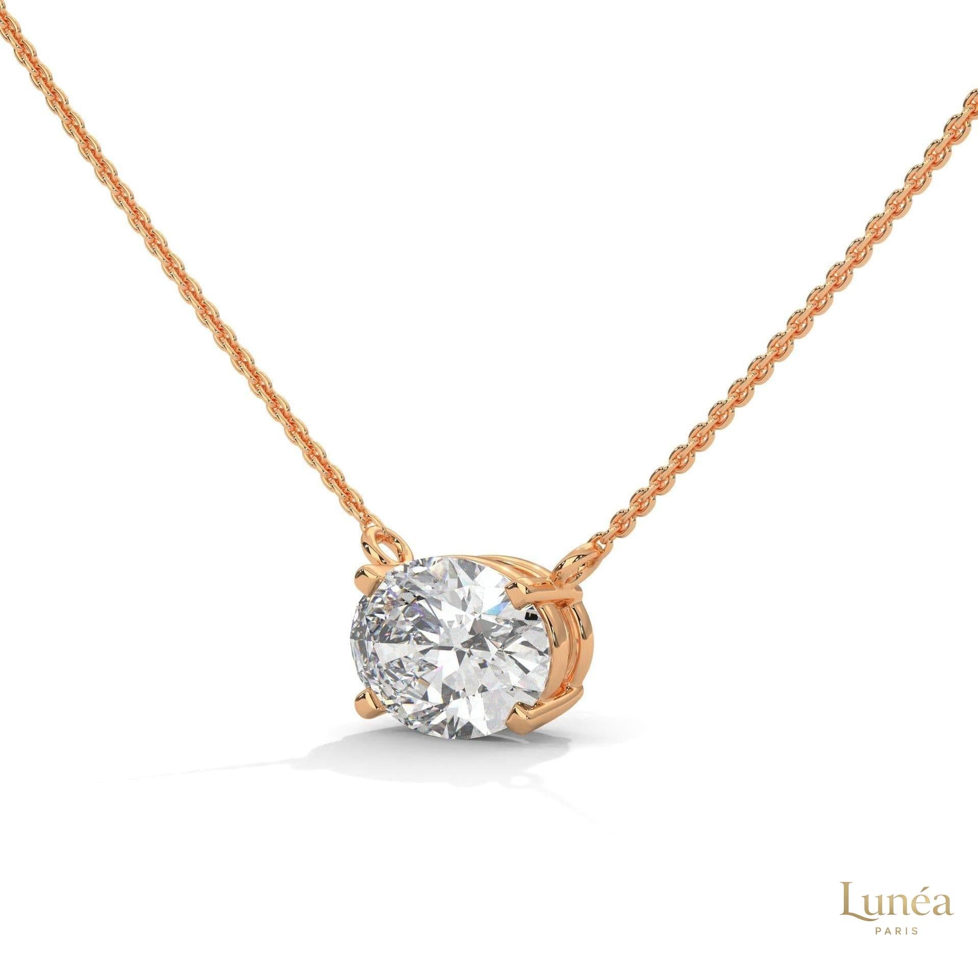 2 CT. Floating Oval Lab Diamond Pendant