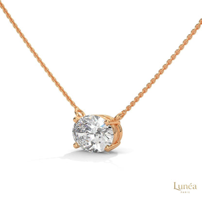 2 CT. Floating Oval Lab Diamond Pendant