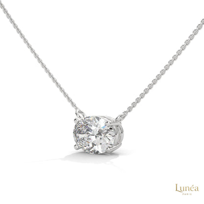 2 CT. Floating Oval Lab Diamond Pendant
