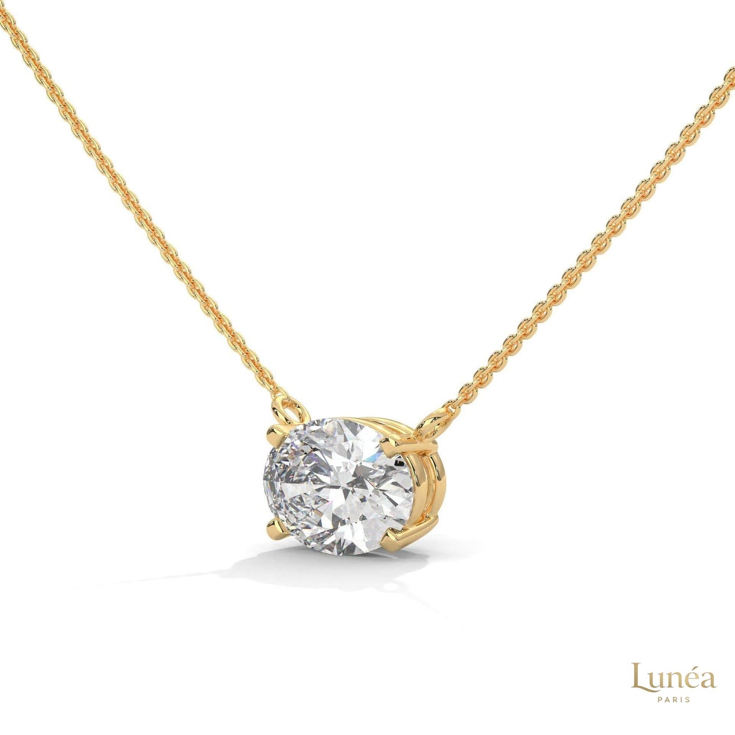 2 CT. Floating Oval Lab Diamond Pendant