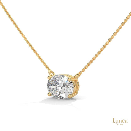2 CT. Floating Oval Lab Diamond Pendant