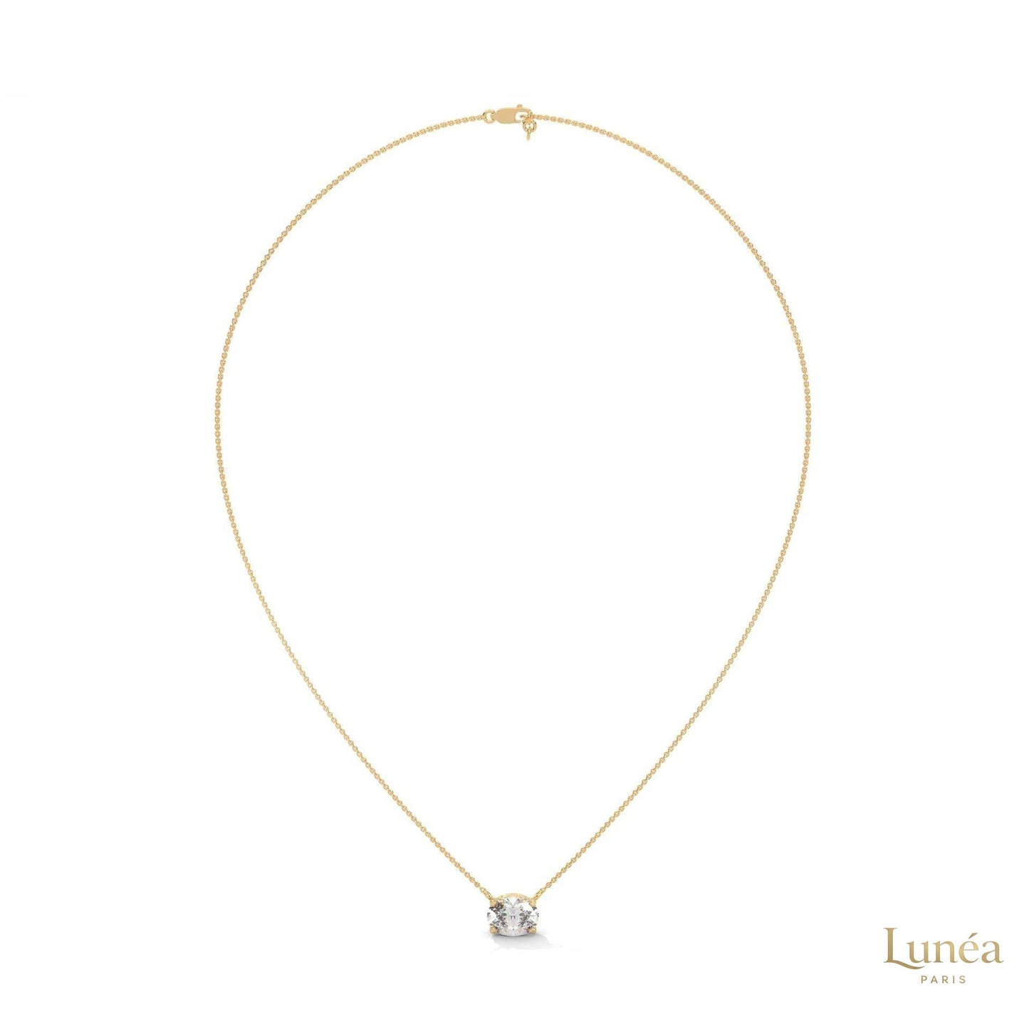 2 CT. Floating Oval Lab Diamond Pendant