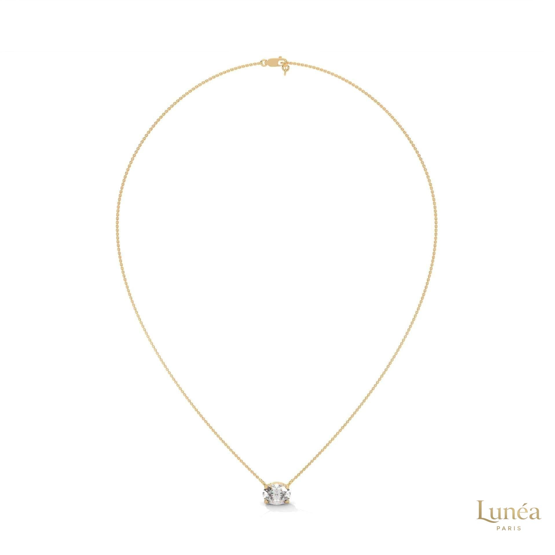 2 CT. Floating Oval Lab Diamond Pendant