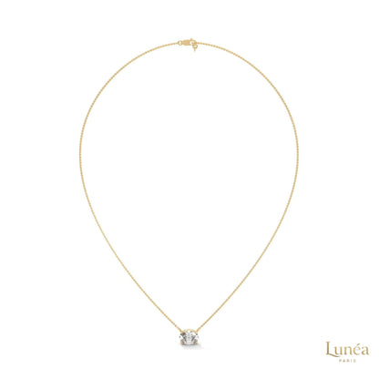 2 CT. Floating Oval Lab Diamond Pendant