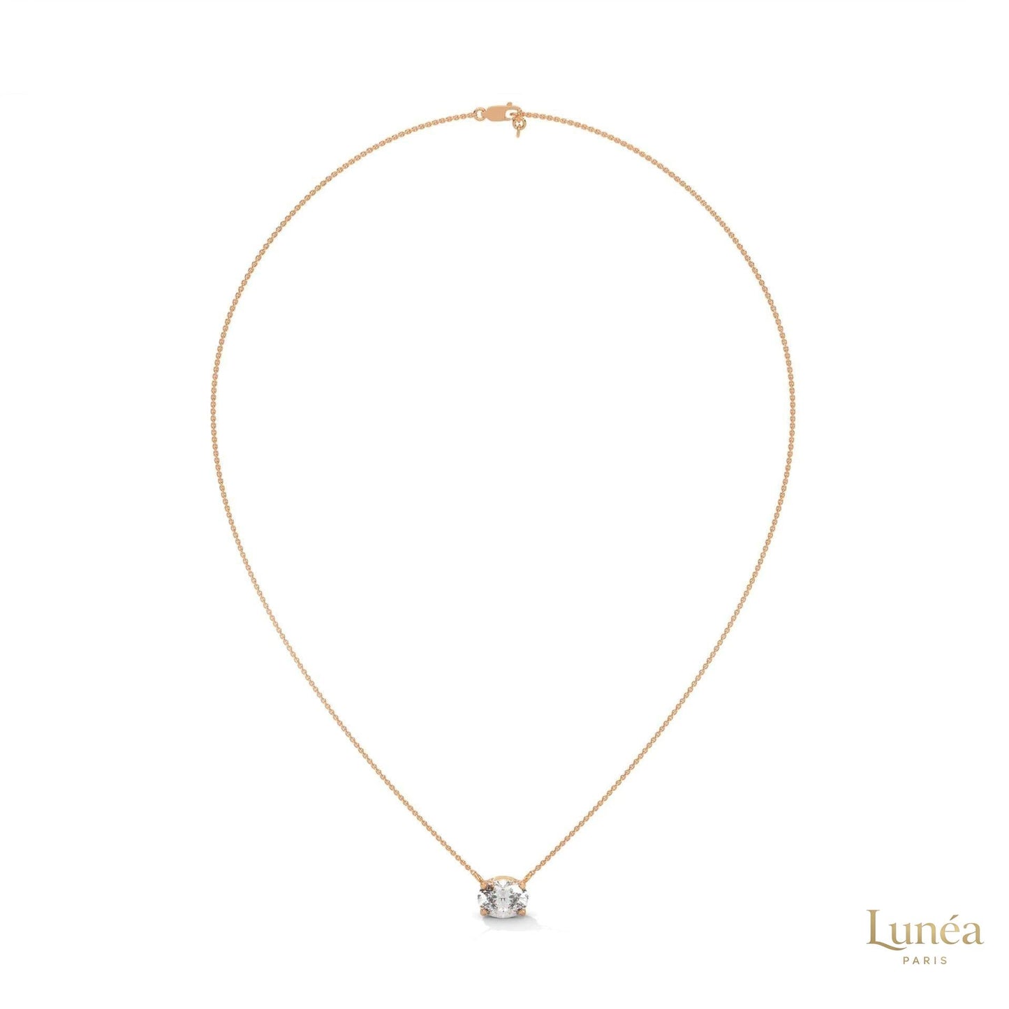 2 CT. Floating Oval Lab Diamond Pendant