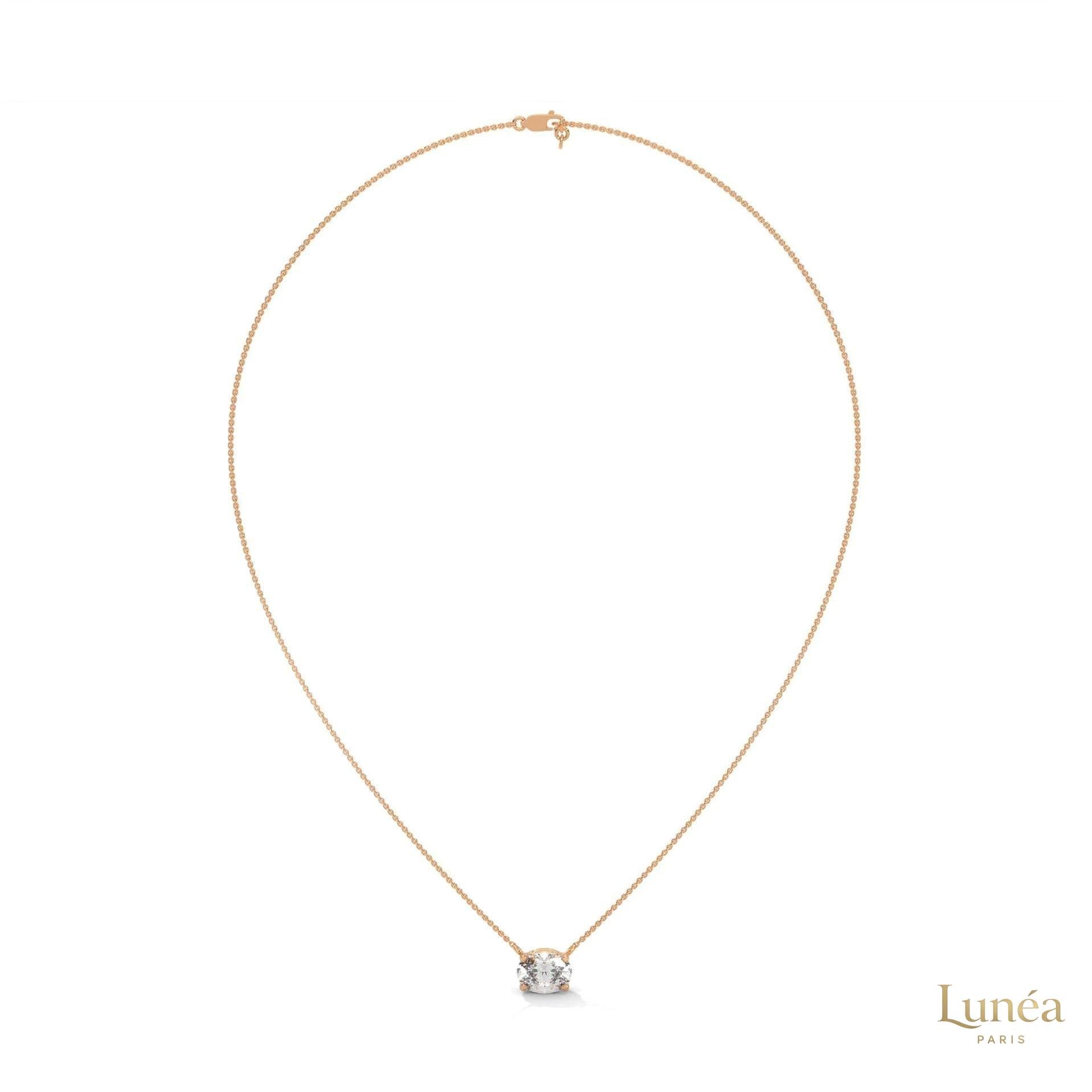 2 CT. Floating Oval Lab Diamond Pendant