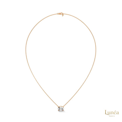 2 CT. Floating Oval Lab Diamond Pendant