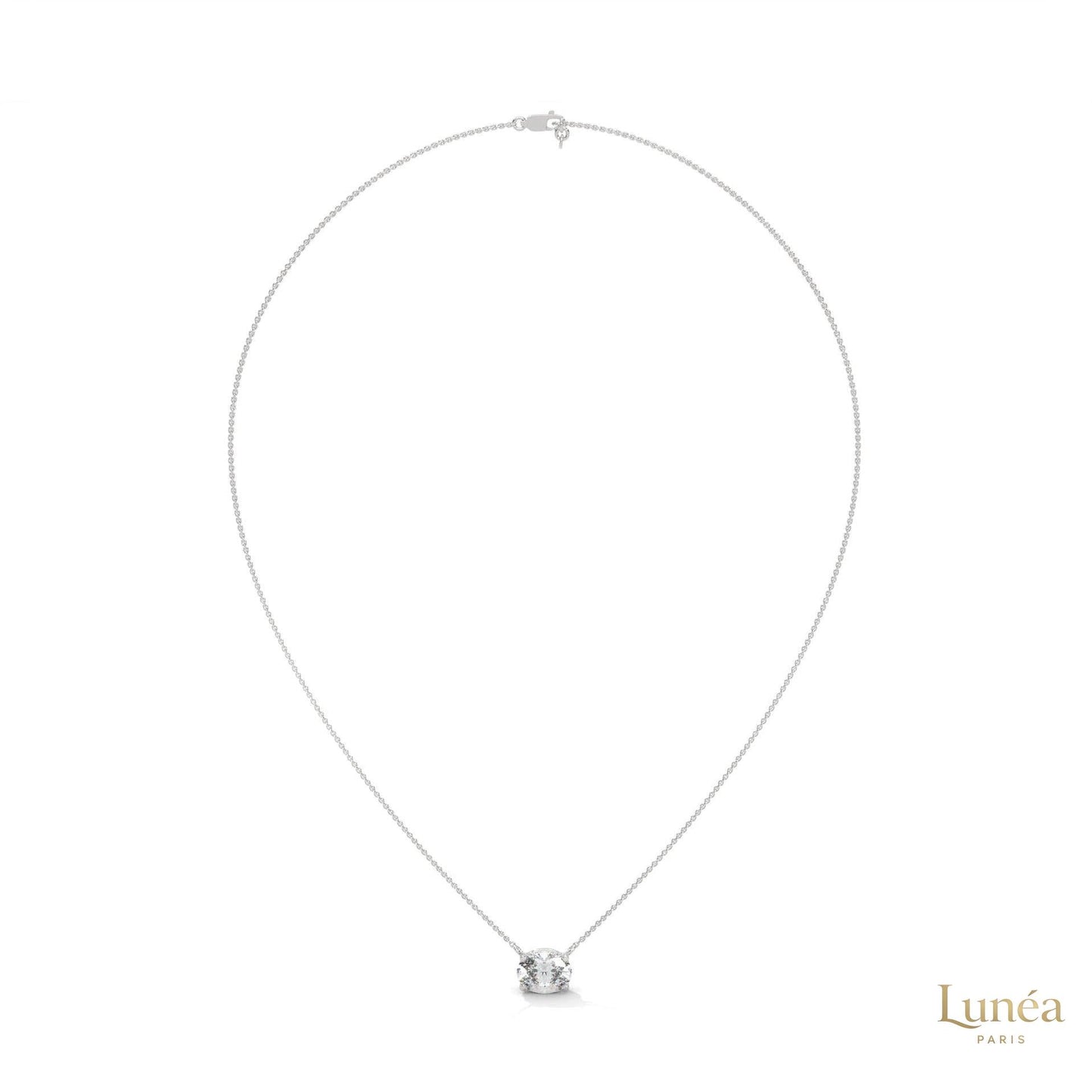 2 CT. Floating Oval Lab Diamond Pendant