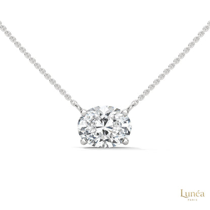 2 CT. Floating Oval Lab Diamond Pendant