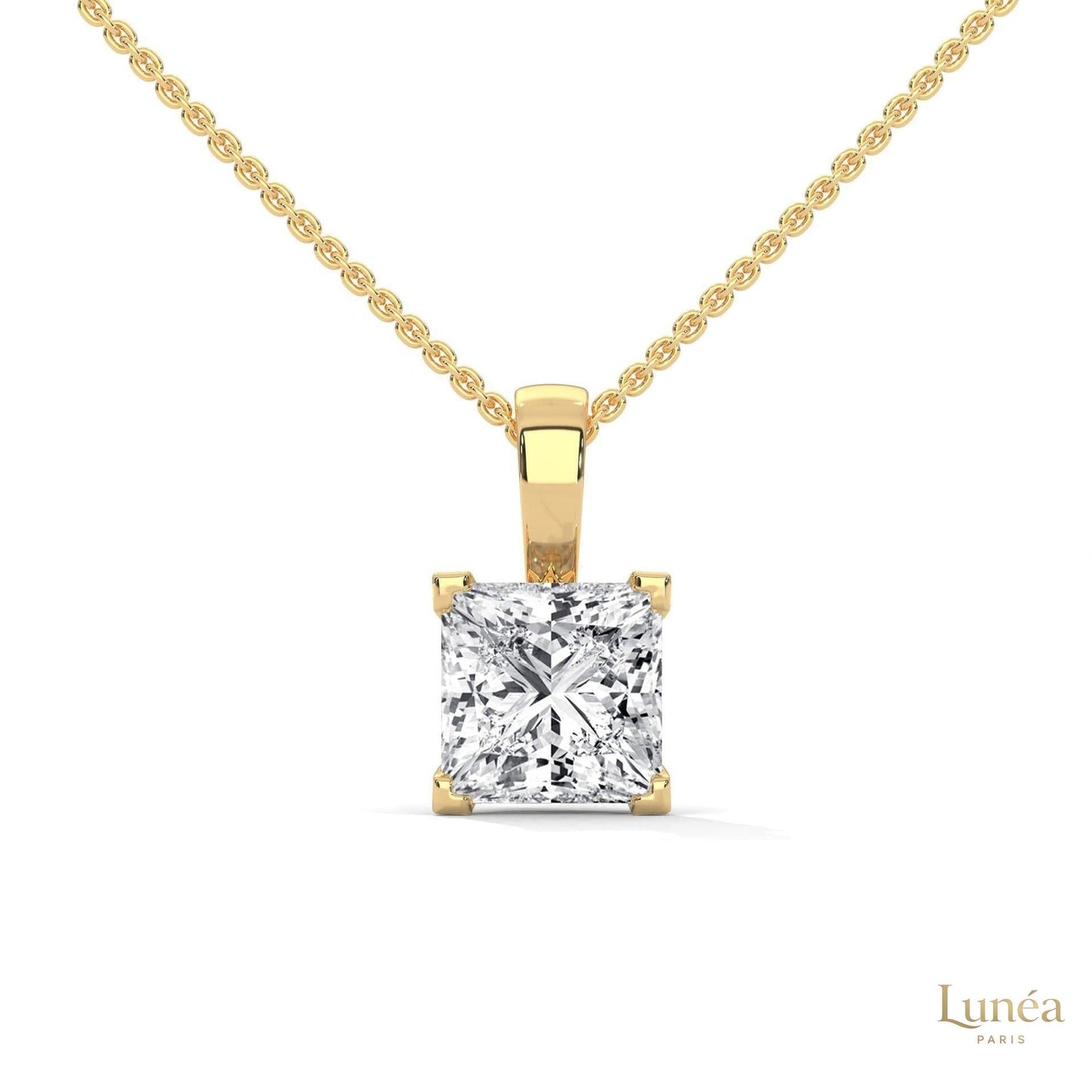 2 CT. Princess-Cut Lab Diamond Pendant