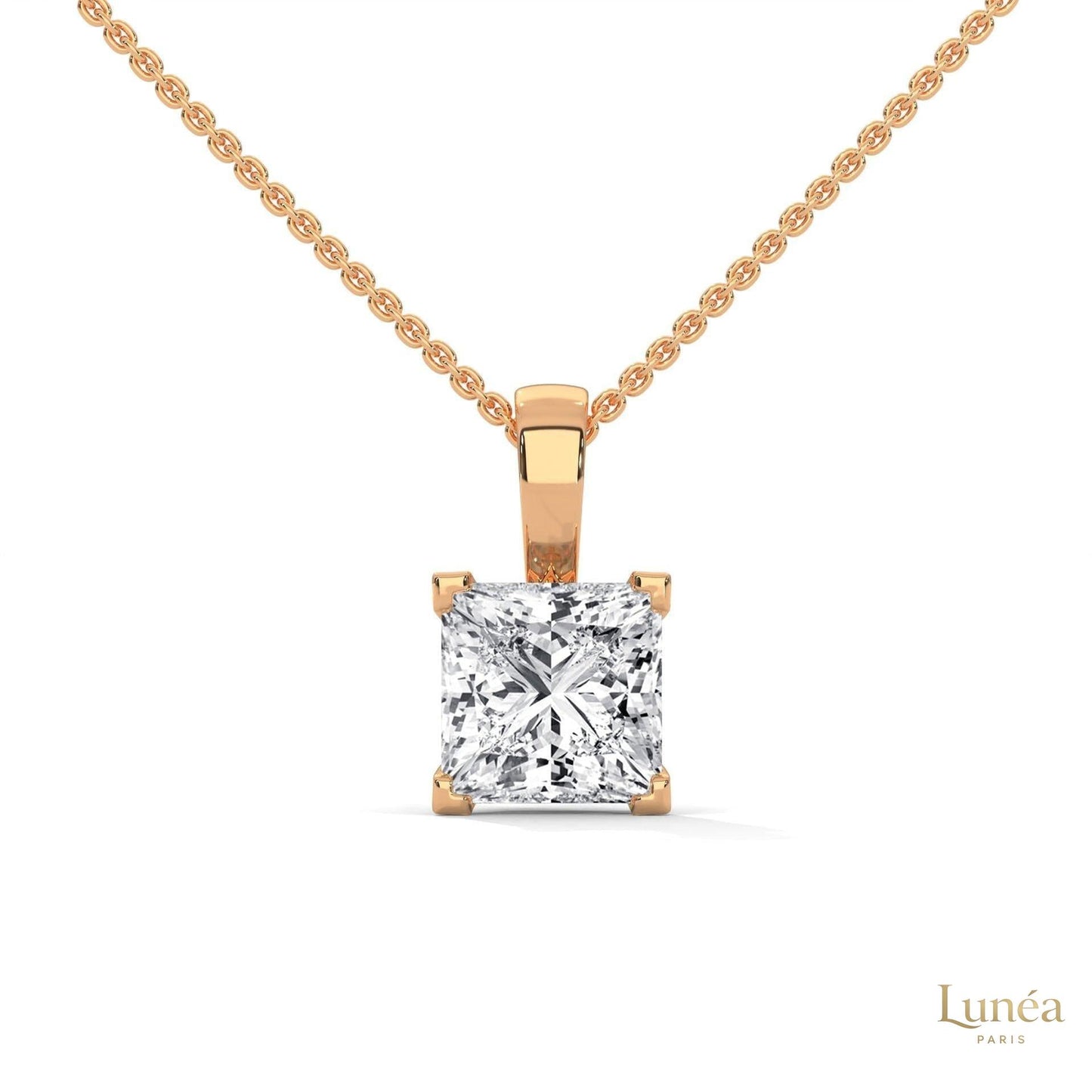 2 CT. Princess-Cut Lab Diamond Pendant