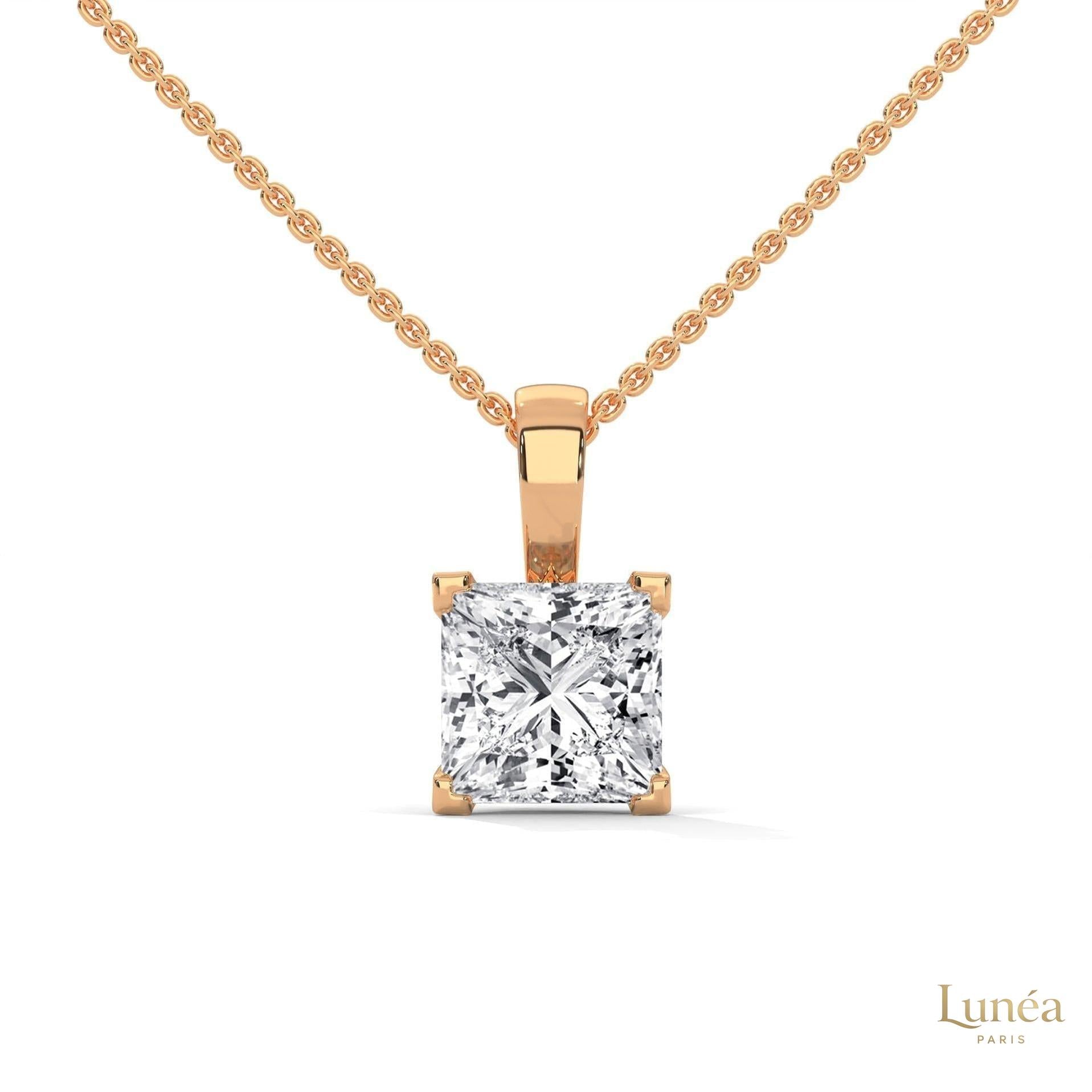 2 CT. Princess-Cut Lab Diamond Pendant