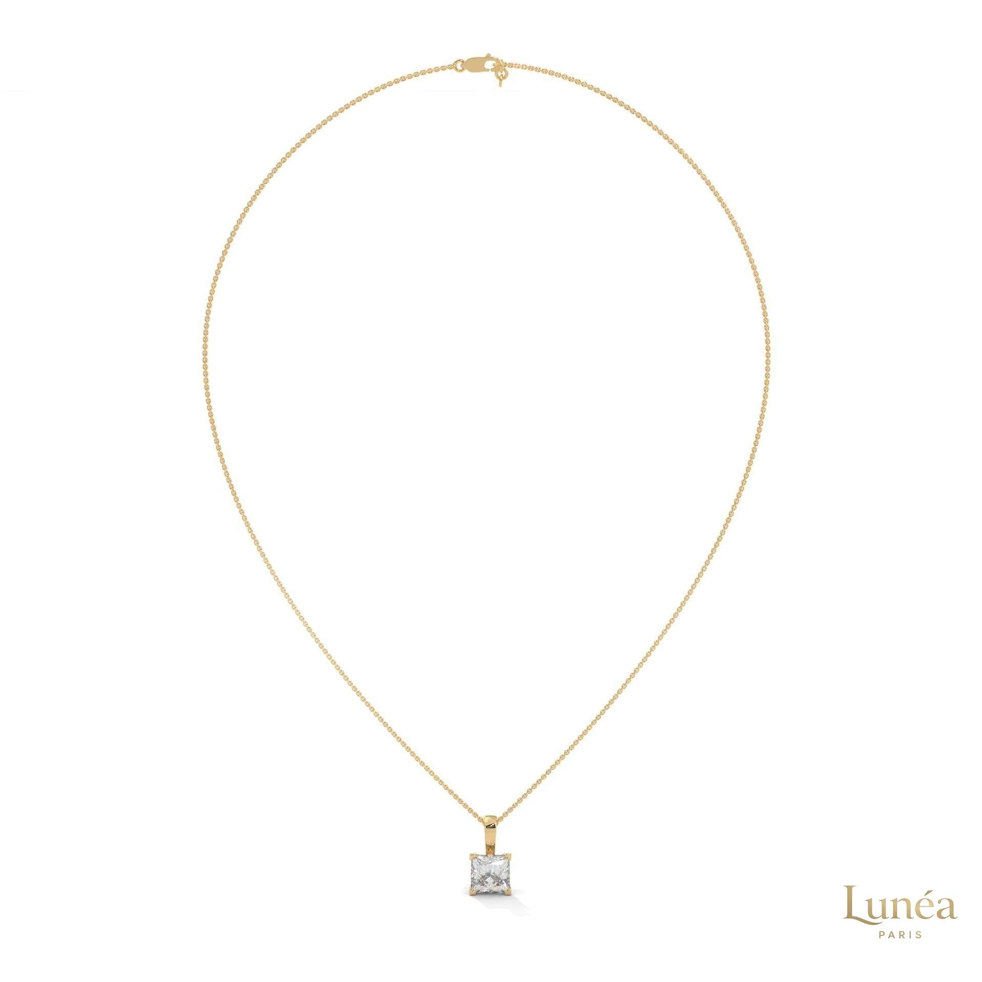 2 CT. Princess-Cut Lab Diamond Pendant