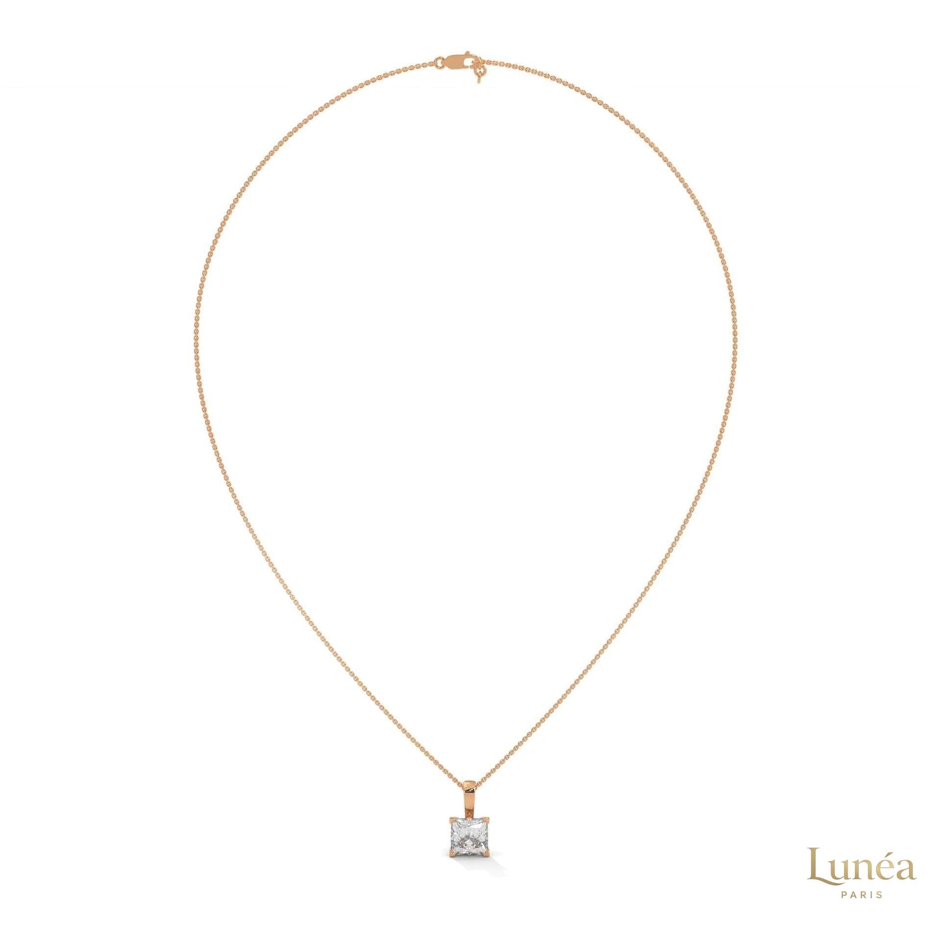 2 CT. Princess-Cut Lab Diamond Pendant