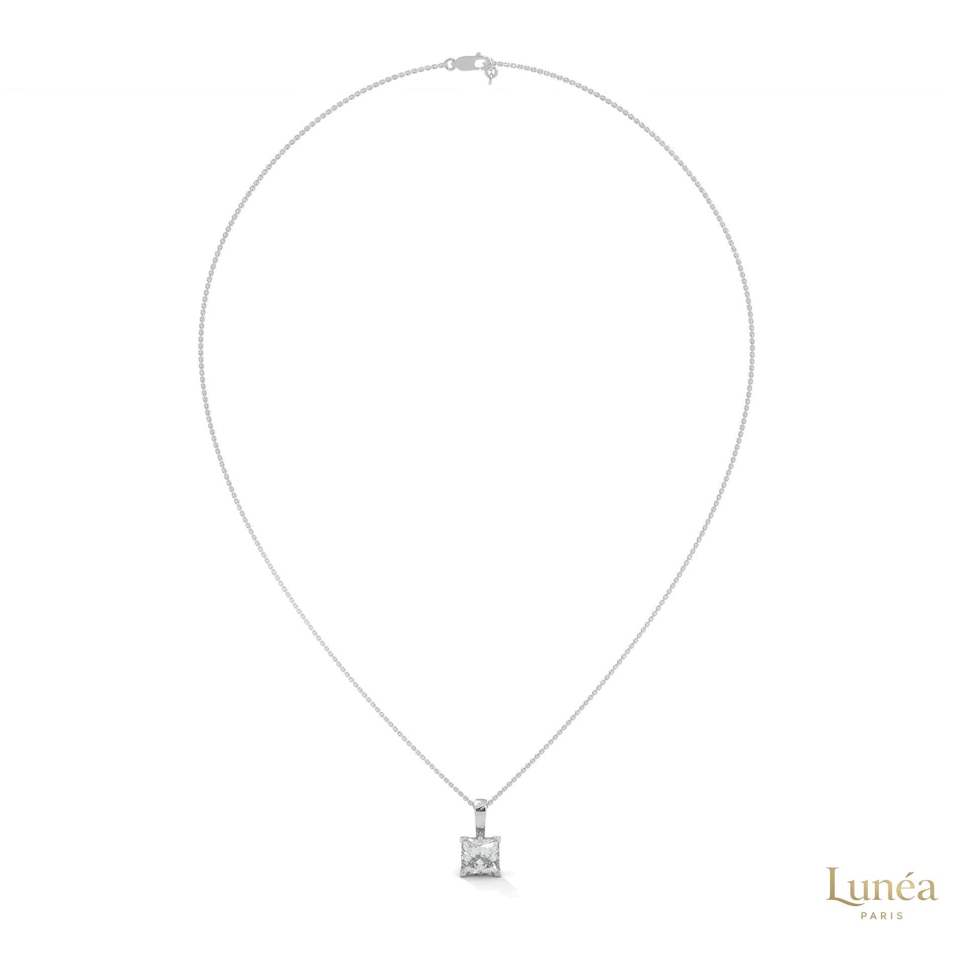 2 CT. Princess-Cut Lab Diamond Pendant
