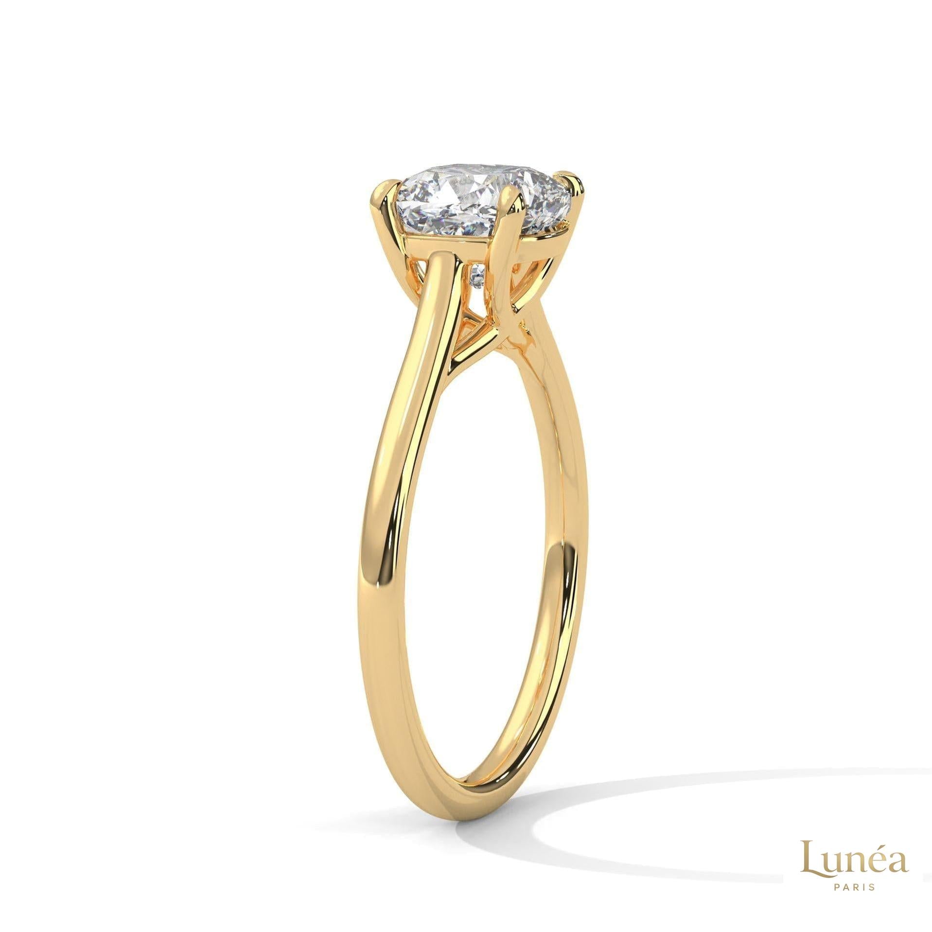 2 Ct. Cushion-Cut Solitaire Lab Diamond Ring